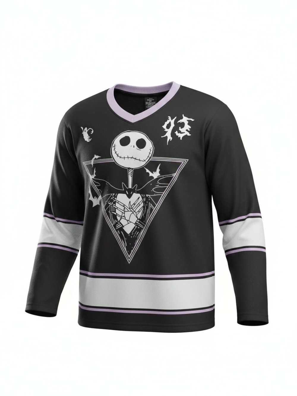 Disney Black & Lilac Jack Skellington Hockey Jersey 93 Size S/P